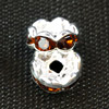 20 Stk. Strassrondellen 6mm Silber/Deep Amber
